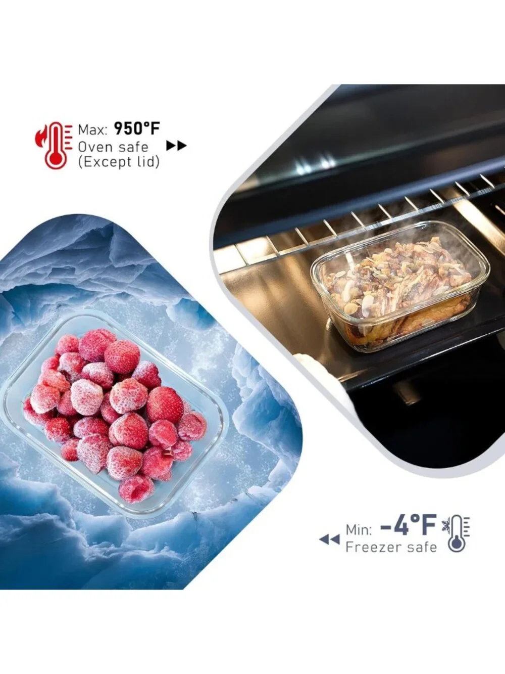 10-Pack Airtight Glass Storage Containers, Oven-Safe, BPA-Free, Leak-Proof